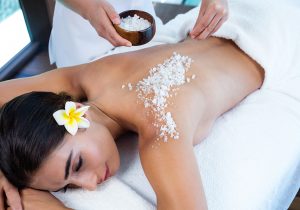 body scrub massage physical exfoliant salt or sugar older skin nourished